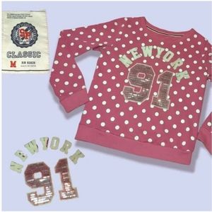 SOUTH POLE PINK POLKA DOT FASHION GIRL SWEATER